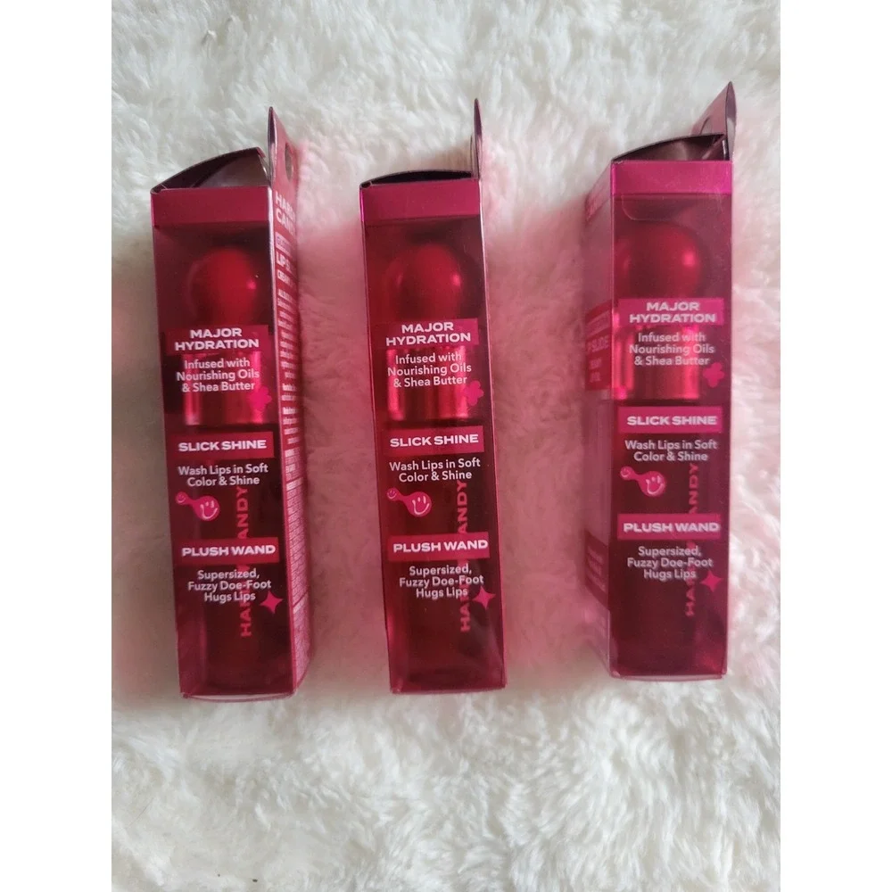 Hard Candy Glosstopia Lip Slide Creamy Lip Oil Ruby Rush 5173 Lot of 3